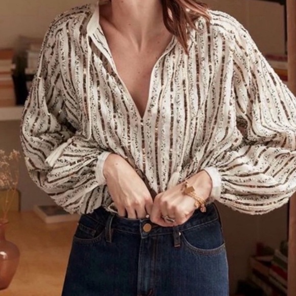 Johnny Was Jade Eden Sequin Top | Size Large - Picture 10 of 10